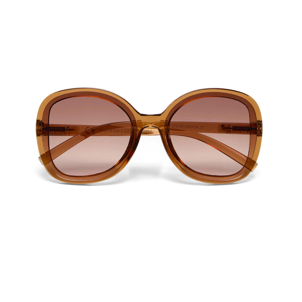 okkia okkia occhiale da sole premontato butterfly mod anna trasparente brown ean 8056211371943