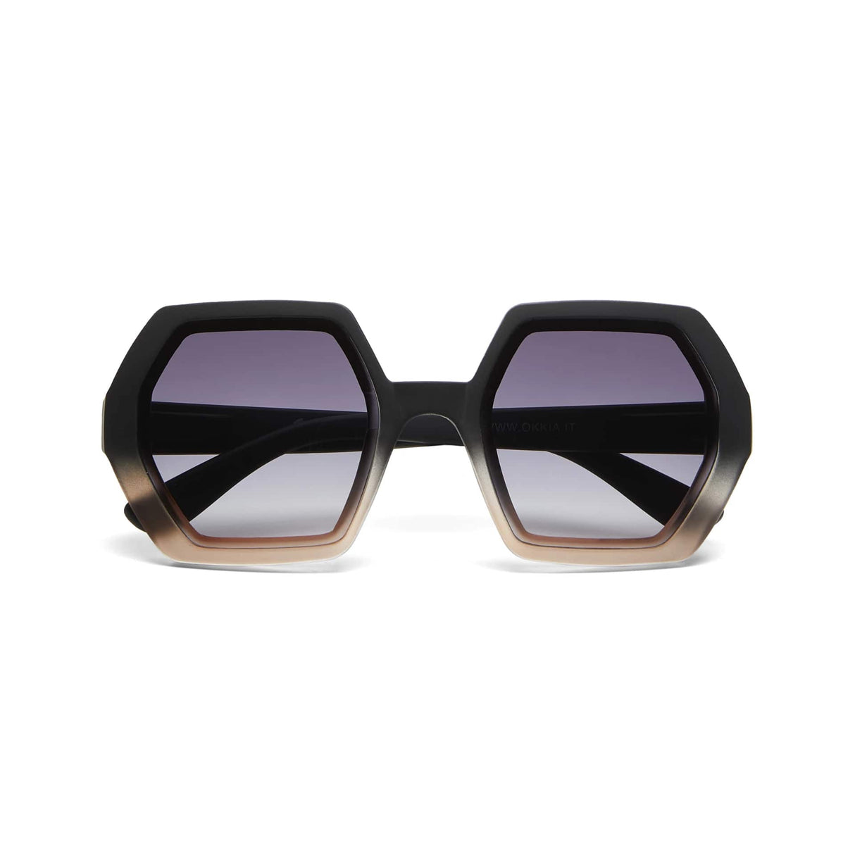 okkia okkia occhiale da sole premontato esagonale mod emma black pink ean 8055773198012