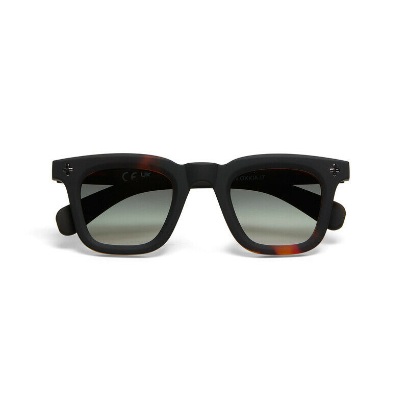 okkia okkia occhiale da sole premontato mod firenze soft touch black havana lenti green ean 8056211375743