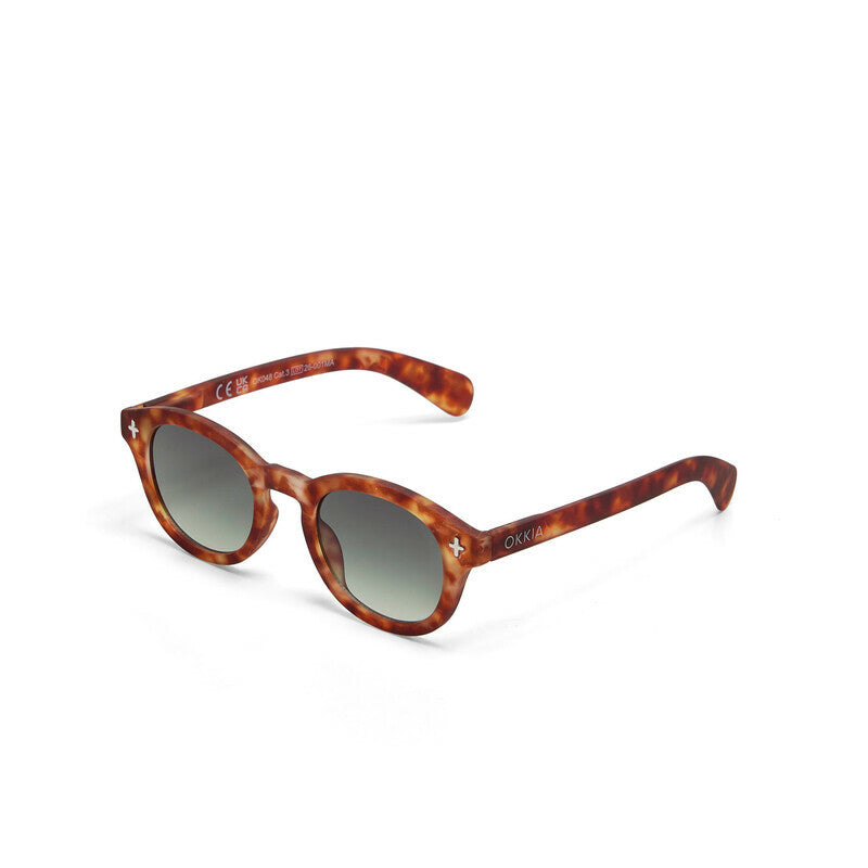 okkia okkia occhiale da sole premontato mod milano soft touch sahara havana lenti green ean 8056211375668