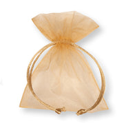 Piovaccari Bustina Organza Portaconfetti con Tirante Raso H 12 x 9 Cm Oro 10 Pz