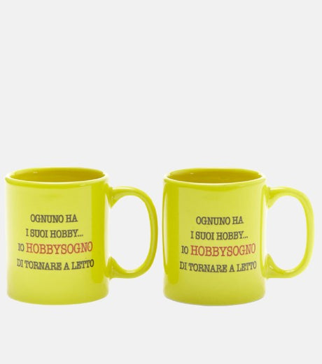 piu forty 40 piu forty 40 set 2 tazzine 12 cl ceramica stampa hobbysogno giallo ean 8055773193383