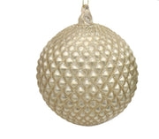 Preziosa Luxury Home Glaskugel Weihnachten mit geometrischen Verzierungen D 10 Cm Natur