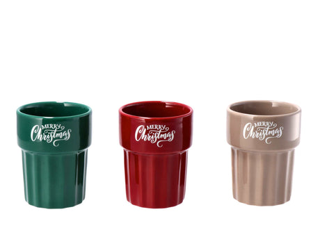regalo italiano regalo italiano bicchiere natale merry christmas ass 260 ml rosso o verde o beige 1 pz ean 8057586162297