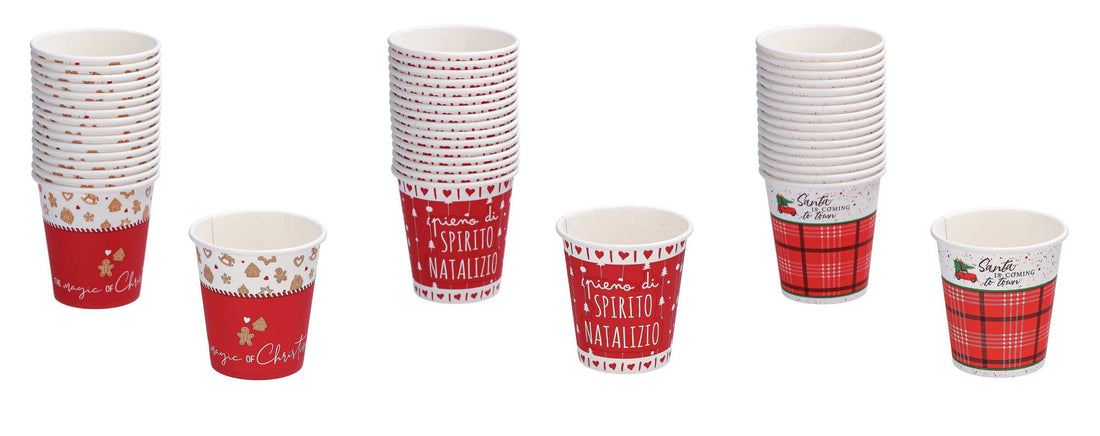 regalo italiano regalo italiano bicchieri carta natale 21 cl ass cf 40 pz rosso bianco 1 pz ean 8057586122666