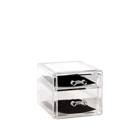 regalo italiano regalo italiano contenitore portaoggetti 2 cassetti 16 x 12 cm h 11 cm trasparente ean 8057586207134