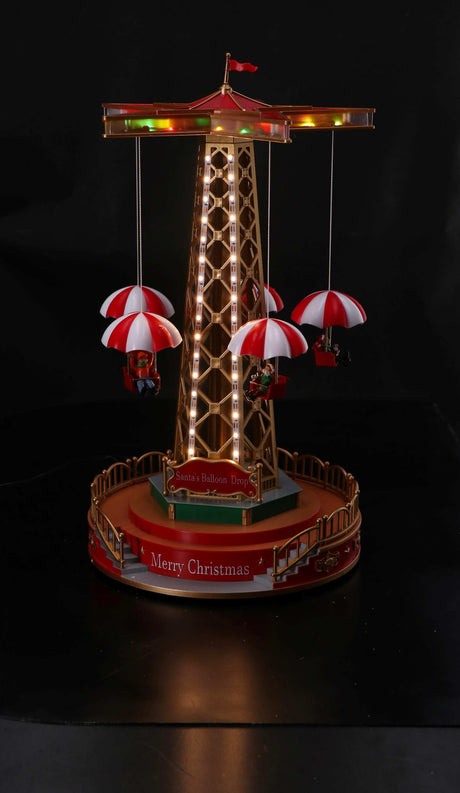 regalo italiano regalo italiano giostra natale con 59 led d 25 cm h 45 cm rosso ean 8057586155244