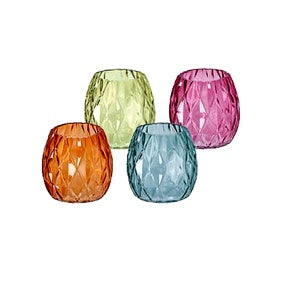 regalo italiano regalo italiano portacandela t light in vetro d 9 cm h 9 cm 4 colori assortiti ideale bomboniere ed eventi 1 pz ean 8057586023536