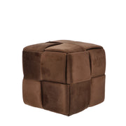 Ad Trend Pouf aus braunem Samt 37 x 37 cm H 37 cm – Design-Aufbewahrungspouf modernes Möbel