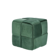 Ad Trend Pouf aus grünem Samt 37 x 37 cm H 37 cm – Stauraum-Pouf, modernes Design, Wohndekor