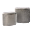 regalo italiano regalo italiano set 2 pouf contenitore iskra grigio velluto h 31 38 cm pouf contenitore design moderno salvaspazio arredo casa ean 8057586181847