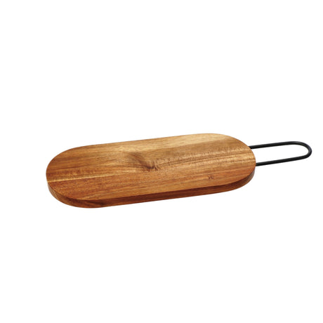 regalo italiano regalo italiano tagliere ovale legno acacia manico in ferro 13 x 39 cm ean 8021785787872