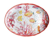 Italienisches Geschenk Ovales Tablett Melamin Shell 40 x 30 x 3 Cm Rot 1 Stck
