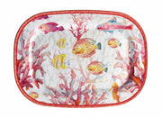 Italienisches Geschenk Rechteckiges Tablett Melamin Shell 43 x 32 x 2 cm Rot 1 Stück