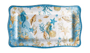 Italienisches Geschenkablage Rechteckig Melamin Shell 48 x 28 cm H 2 cm Blau 1 St.