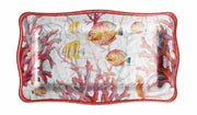 Ad Trend Rechteckiges Melamin-Tablett Shell 48 x 28 cm H 2 cm Rot 1 Stück