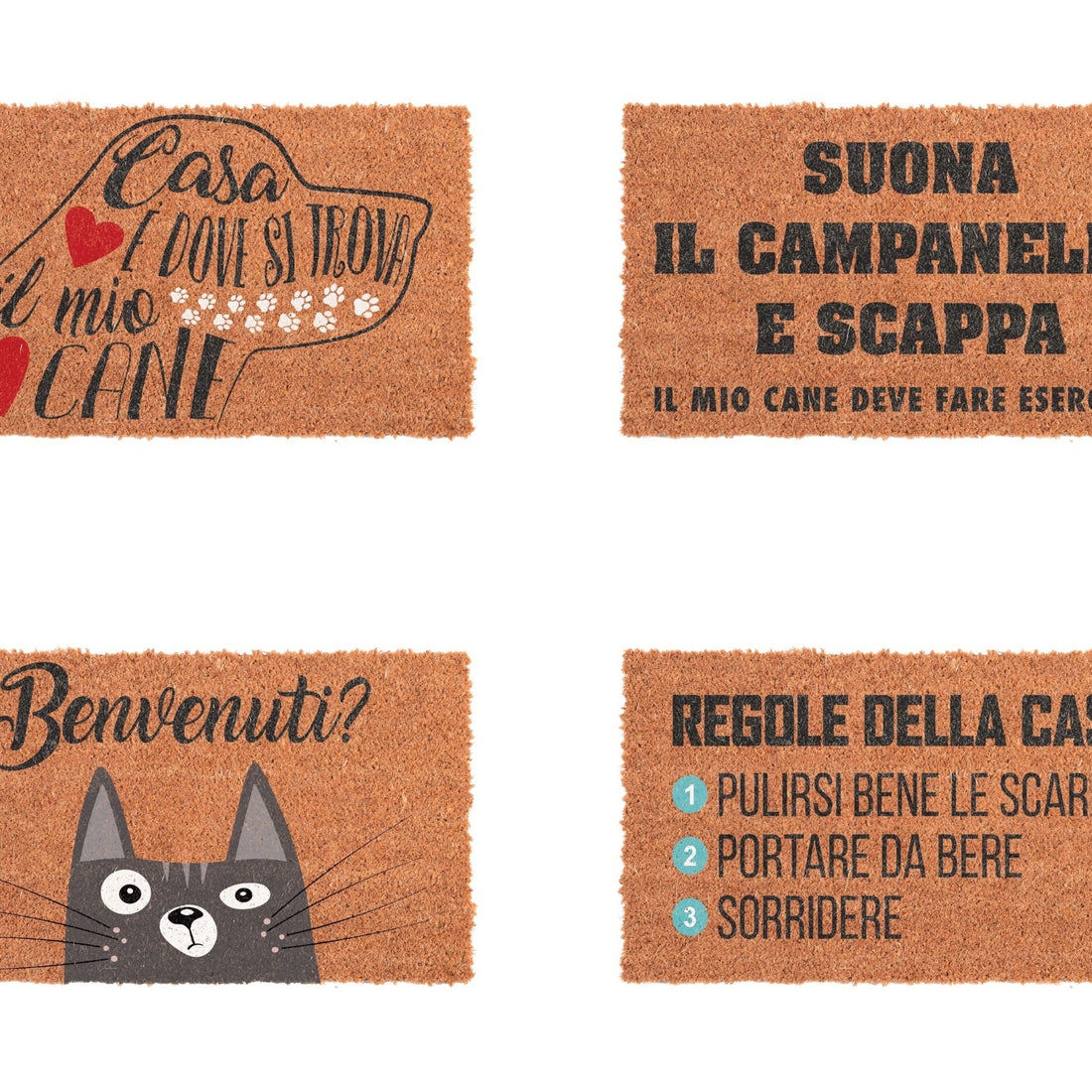 regalo italiano regalo italiano zerbino in cocco naturale 40 x 70 cm ass tappeto ingresso antiscivolo casa e porta 1 pz ean 8057586001411