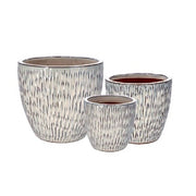 Ad Trend Set 3 Blumentöpfe Keramik Creme H 23–29-35 cm