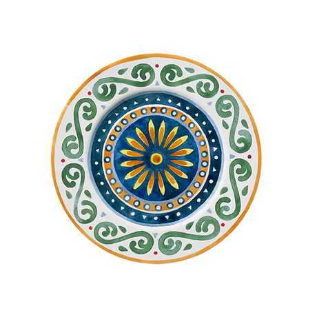 saturnia saturnia collezione capri piatto piano d 26 cm h 2 cm porcellana ischia decorata ean 8003342035817