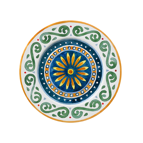 saturnia saturnia collezione capri piatto piano d 28 cm h 2 cm porcellana ischia decorata ean 8003342035800