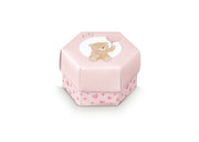 Scotton Sechseck-Box Little Bear 60 X 40 Mm Rosa 10 Stk.