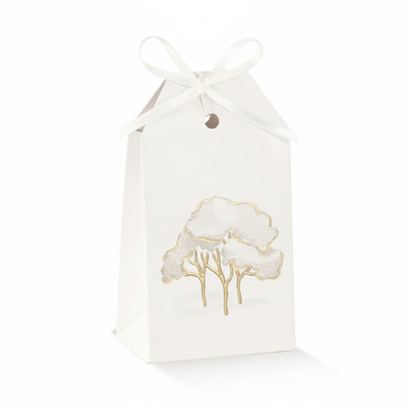 Tag scatolina Scotton intrecci alberi avorio 5,5×3,5×10cm CONF 10 PZ Bomboniera matrimonio e cerimonia elegante. ean 8007402284528