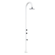 SINED Luna Alu Weiß Lcd Dusche aus Aluminium Doppelwasseranschluss mit Regenduschkopf Iswitch Lcd Weiß