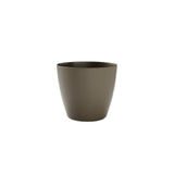 Vaso rotondo con riserva d'acqua integrata per interno ed esterno. TeraPlast Bayon 50 Kit Ash, grigio resina, Ø50×H45 cm. ean 8051560271562