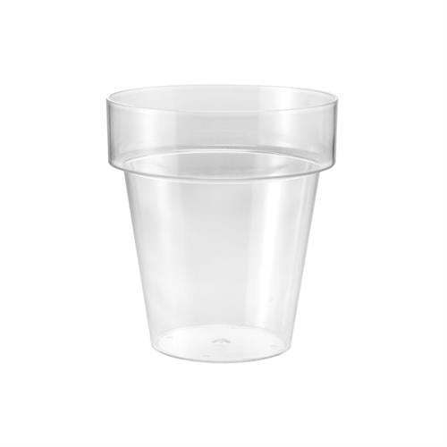 Vaso tondo trasparente in plastica atossica, UV-resistente, -30°÷+60°C. TeraPlast Porto Ø20 cm, leggero e riciclabile. ean-8051560003514