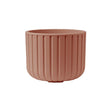 Vaso rigato TeraPlast Echo 50 Canyon, resina riciclabile Ø50 cm, 50 lt, sovrapponibile con Pulse e Moon, UV, indoor/outdoor. Design modulare. 