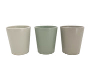 Vimin Box glatte Vase D 14 cm H 16 cm Salbeigrün Grau 1 Stück