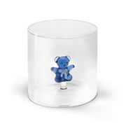 WD LifeStyle Borosilicatglas Becher 250 ml mit blauem Bärchen-Dekor