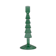 WD LifeStyle Kerzenhalter aus Glas H 22 cm Weihnachtsbaumform Farbe Grün