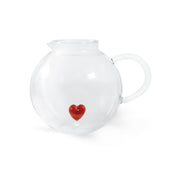 WD LifeStyle Brocca Vetro Borosilicato Cc 1,7 Lt Decoro Cuore Rosso