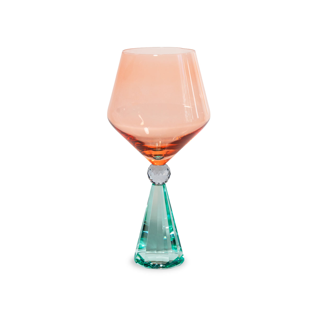 wd lifestyle wd lifestyle calice per gin tonic in verto base effetto diamante azzurro pesca ean 8055035683997