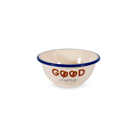 wd lifestyle wd lifestyle ciotola in latta smaltata d 14 cm h 65 cm scritta good time ean 8055035682921