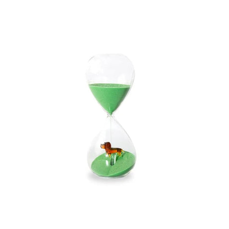 wd lifestyle wd lifestyle clessidra in vetro borosilicato con decoro interno bassotto verde marrone ean 8055035681368