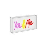 wd lifestyle wd lifestyle insegna neon con cornice in plexiglass 30 x 15 cm decoro you me ean 8053300579396