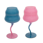 WD LifeStyle Set 2 Cocktailgläser 450 ml Blau Rosa, Rosa und Blau