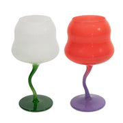 WD LifeStyle Set 2 Cocktailgläser 450 ml Weiß Grün, Rosa und Violett