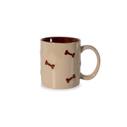 WD LifeStyle Steinzeugtasse mit Knochendeko in Braun