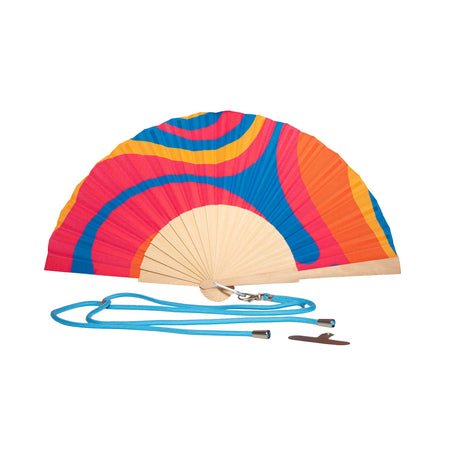 wd lifestyle wd lifestyle ventaglio in legno e tessuto decoro onde colorate ean 8055035683386
