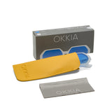 okkia okkia occhiale da sole premontato esagonale mod andrea soft touch translucent clear lenti dark blue ean 8056211375590