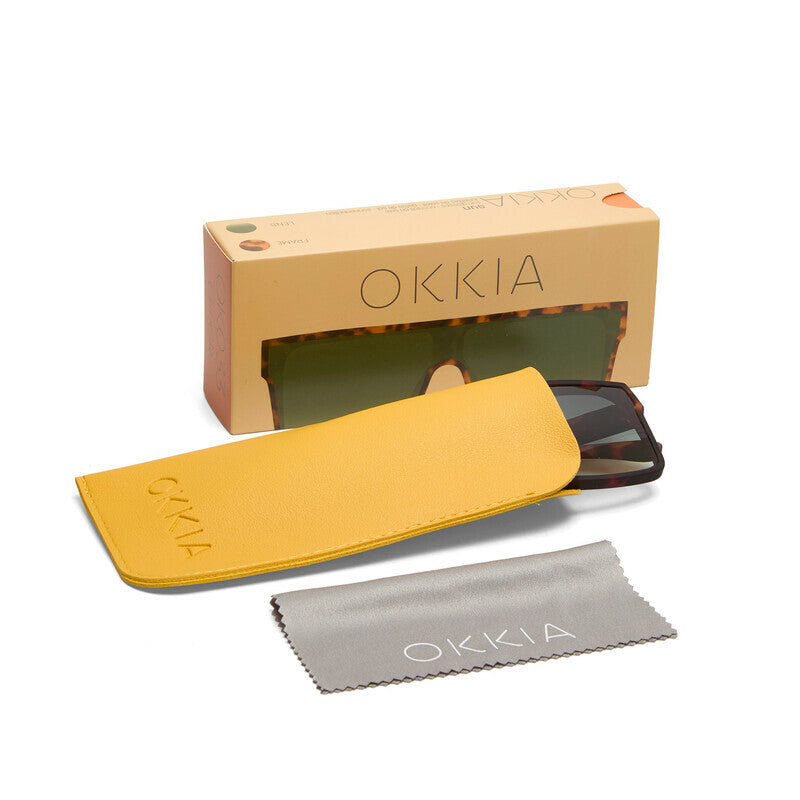 okkia okkia occhiale da sole premontato mod tokyo soft touch classic havana lenti verde ean 8056211375187