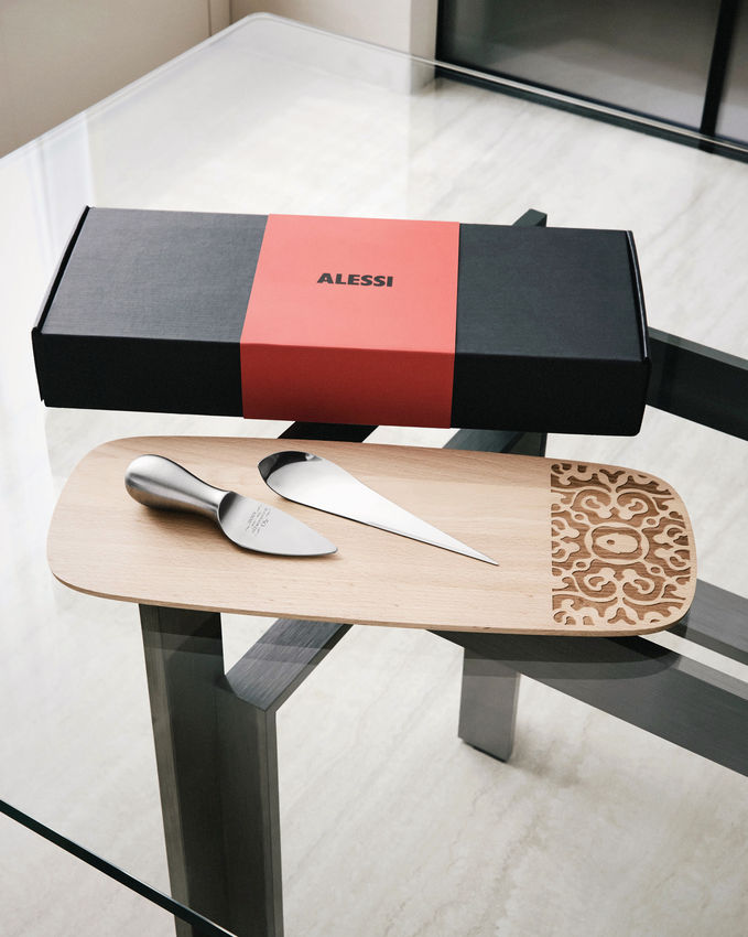 alessi alessi set alessi cheese tagliere coltello e punteruolo con scatola regalo ean 8003299499670