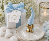 cupidoco cupidoco cornetto celeste con fiocco oro h 120 mm con scatola ideale bomboniera ean 8058196016277
