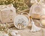 cupidoco cupidoco decorazione intrecci avorio con nappa da appendere elegante ornamento h 50 cm ean 8058196014846