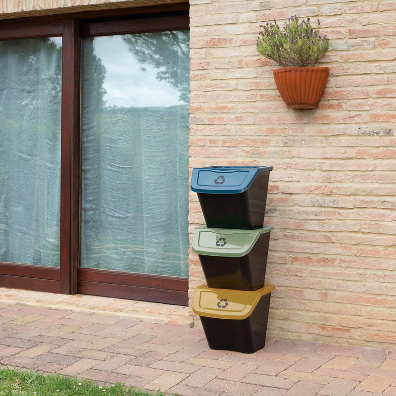 dea home dea home set 3 pattumiere ecobin 30l in plastica raccolta differenziata 39 x 39 cm h 33 cm ean 8009371043618