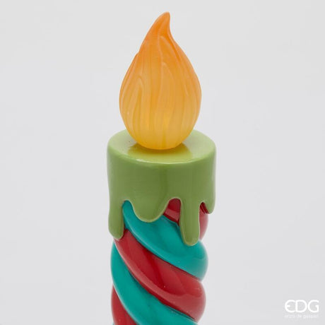 edg enzo de gasperi edg enzo de gasperi candela a led con piattino di natale h 45 cm d 18 cm verde rosso ean 8059824563415