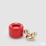 edg enzo de gasperi edg enzo de gasperi candela di natale fiocco h 10 cm d 85 cm berry fruit rosso oro ean 8059824584434
